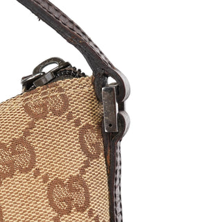 Gucci 07198 Beige Brown GG Boat Pochette