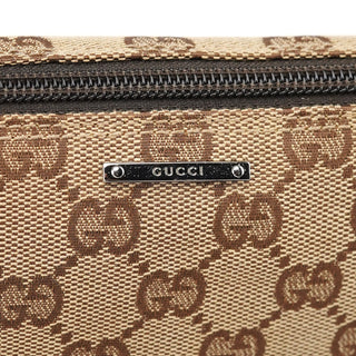 Gucci 07198 Beige Brown GG Boat Pochette