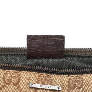 Gucci 07198 Beige Brown GG Boat Pochette