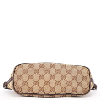 Gucci 07198 Beige Brown GG Boat Pochette