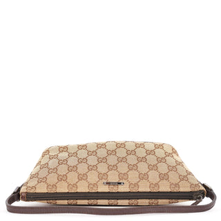Gucci 07198 Beige Brown GG Boat Pochette
