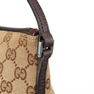 Gucci 07198 Beige Brown GG Boat Pochette