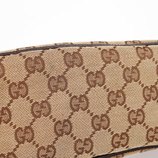 Gucci 07198 Beige Brown GG Boat Pochette