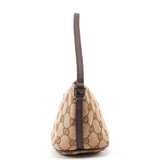 Gucci 07198 Beige Brown GG Boat Pochette