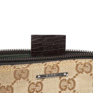 Gucci 07198 Beige Brown GG Boat Pochette