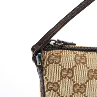 Gucci 07198 Beige Brown GG Boat Pochette