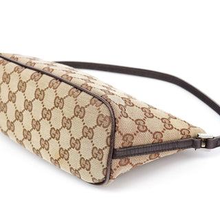 Gucci 07198 Beige Brown GG Boat Pochette