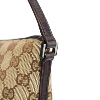 Gucci 07198 Beige Brown GG Boat Pochette