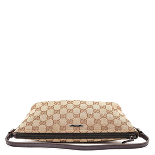 Gucci 07198 Beige Brown GG Boat Pochette