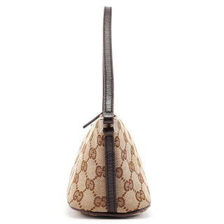 Gucci 07198 Beige Brown GG Boat Pochette