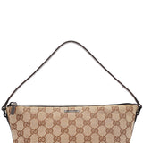Gucci 07198 Beige Brown GG Boat Pochette