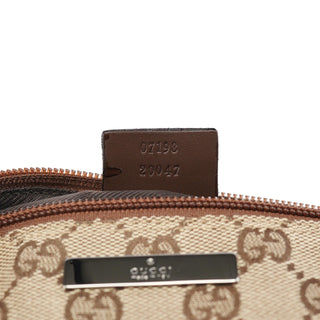 Gucci 07198 Beige Brown GG Boat Pochette