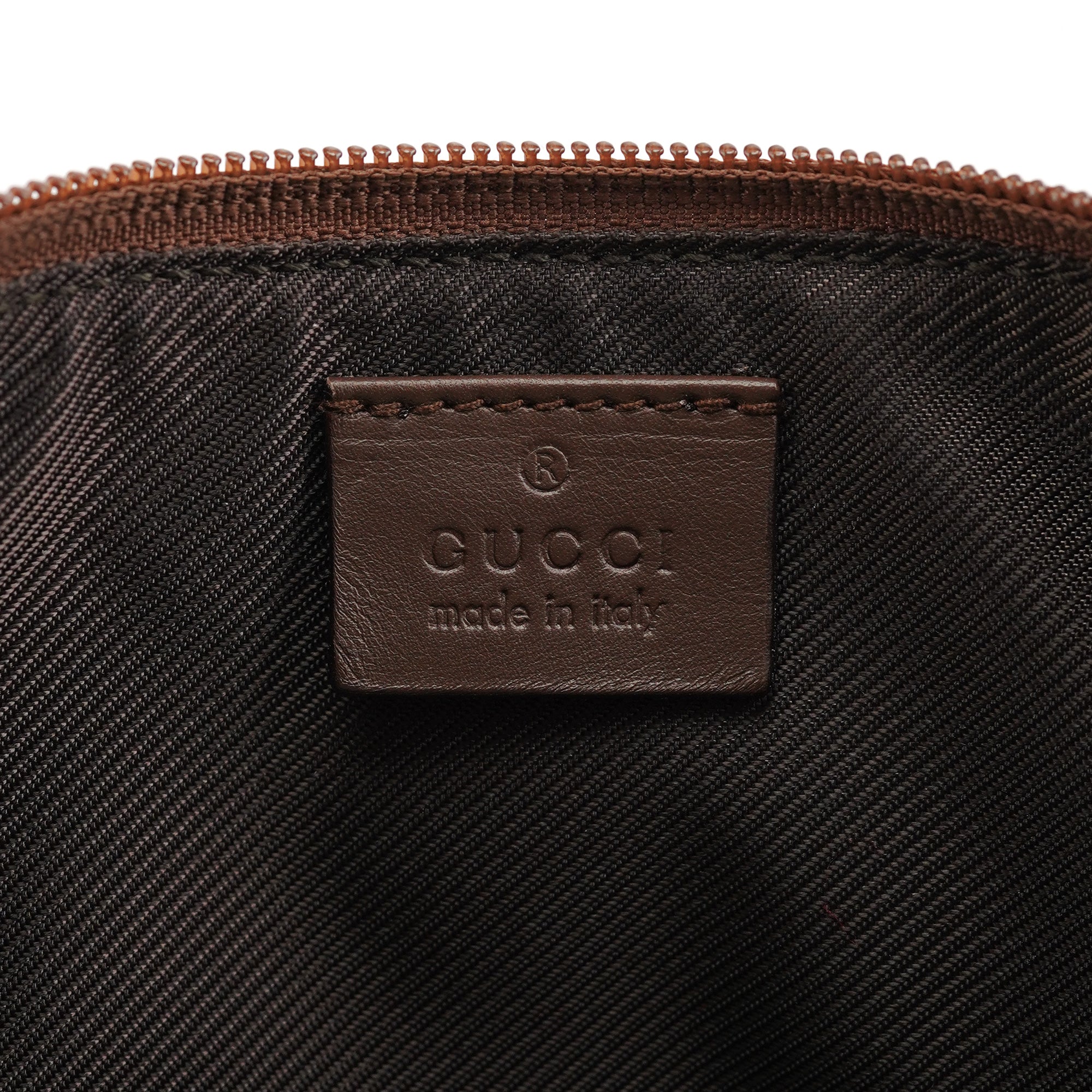 Gucci 07198 Beige Brown GG Boat Pochette