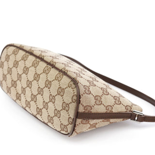 Gucci 07198 Beige Brown GG Boat Pochette