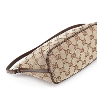 Gucci 07198 Beige Brown GG Boat Pochette