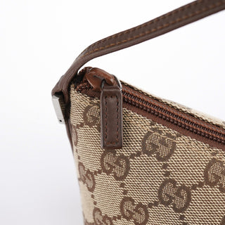 Gucci 07198 Beige Brown GG Boat Pochette