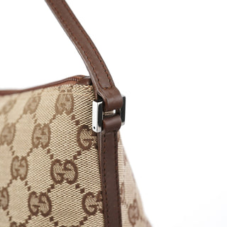 Gucci 07198 Beige Brown GG Boat Pochette
