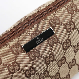 Gucci 07198 Beige Brown GG Boat Pochette