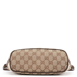 Gucci 07198 Beige Brown GG Boat Pochette
