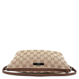 Gucci 07198 Beige Brown GG Boat Pochette