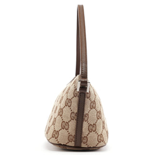 Gucci 07198 Beige Brown GG Boat Pochette