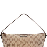 Gucci 07198 Beige Brown GG Boat Pochette