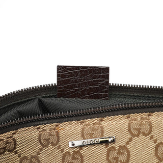 Gucci 07198 Beige Brown GG Boat Pochette