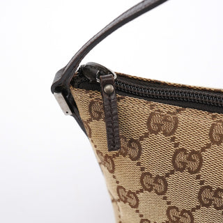 Gucci 07198 Beige Brown GG Boat Pochette