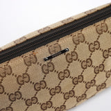 Gucci 07198 Beige Brown GG Boat Pochette