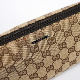 Gucci 07198 Beige Brown GG Boat Pochette