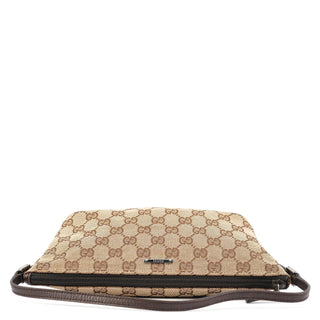Gucci 07198 Beige Brown GG Boat Pochette
