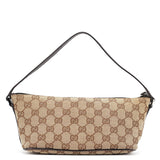 Gucci 07198 Beige Brown GG Boat Pochette