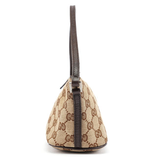 Gucci 07198 Beige Brown GG Boat Pochette