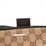 Gucci 07198 Beige Brown GG Boat Pochette