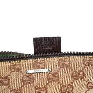 Gucci 07198 Beige Brown GG Boat Pochette