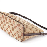 Gucci 07198 Beige Brown GG Boat Pochette