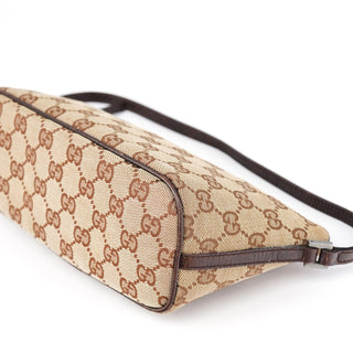 Gucci 07198 Beige Brown GG Boat Pochette
