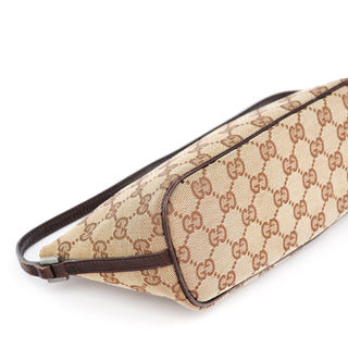 Gucci 07198 Beige Brown GG Boat Pochette