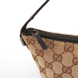 Gucci 07198 Beige Brown GG Boat Pochette