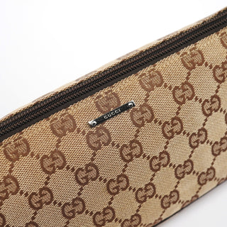 Gucci 07198 Beige Brown GG Boat Pochette