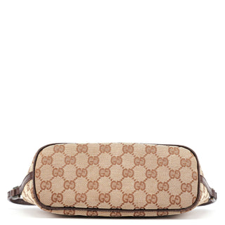 Gucci 07198 Beige Brown GG Boat Pochette