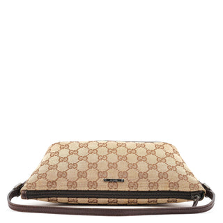 Gucci 07198 Beige Brown GG Boat Pochette