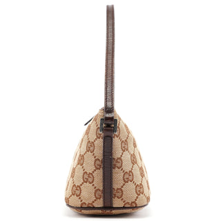 Gucci 07198 Beige Brown GG Boat Pochette