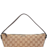 Gucci 07198 Beige Brown GG Boat Pochette