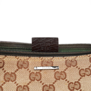 Gucci 07198 Beige Brown GG Boat Pochette