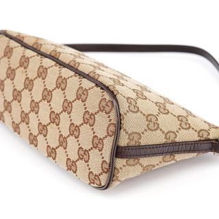 Gucci 07198 Beige Brown GG Boat Pochette