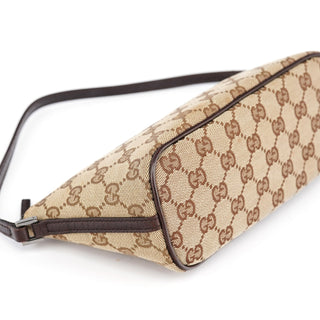 Gucci 07198 Beige Brown GG Boat Pochette