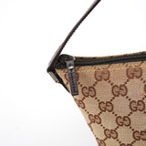 Gucci 07198 Beige Brown GG Boat Pochette