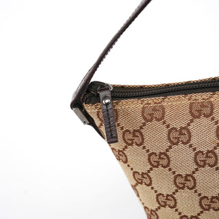 Gucci 07198 Beige Brown GG Boat Pochette