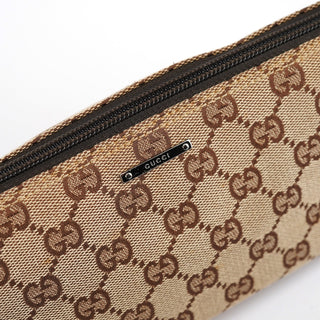 Gucci 07198 Beige Brown GG Boat Pochette